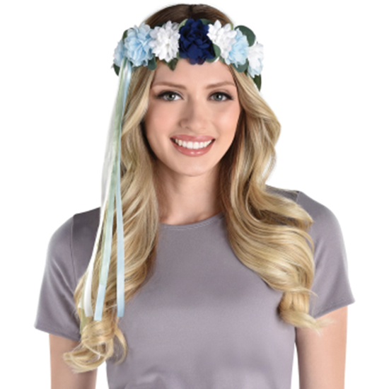 Picture of Blue Floral Mom To Be Head Garland