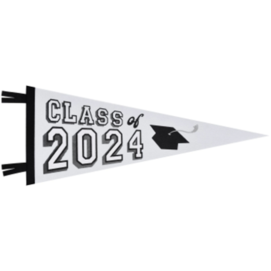 Image sur DECOR - Class of 2024 Oversized Felt Pennant - White