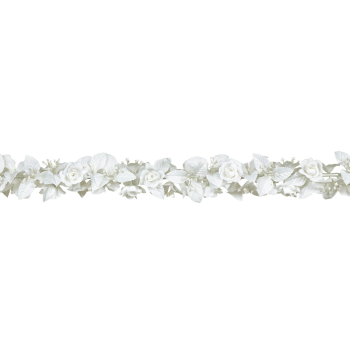 Image de WHITE ROSE & LEAF FLORAL DELUXE GARLAND