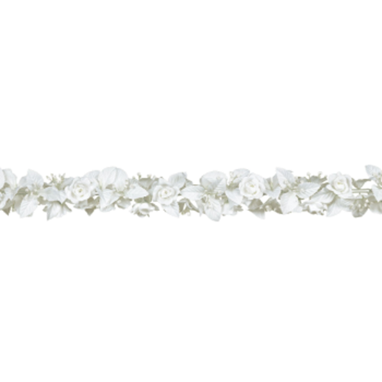 Image sur WHITE ROSE & LEAF FLORAL DELUXE GARLAND