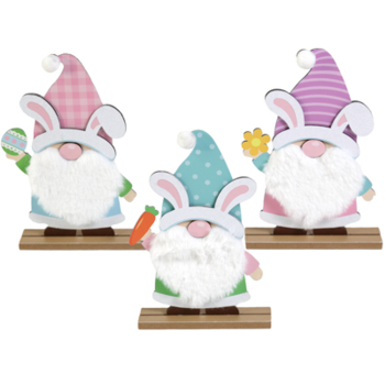 Image de DECOR - EASTER GNOME TABLE DECOR 8" ASST EASTER