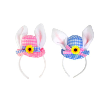 Image de WEARABLES - EASTER HEADBAND W/CHECKERED HAT & BUNNY EARS 