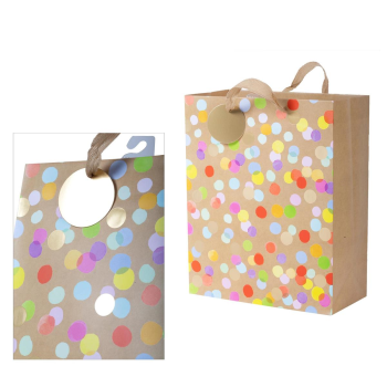 Picture of KRAFT CONFETTI DOTS GIFT BAG - LARGE