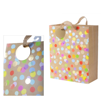 Image de KRAFT CONFETTI DOTS GIFT BAG - LARGE