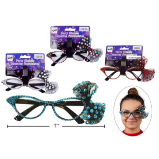 Image sur 50's - SPARKLING PARTY GLASSES WITH NET BOW