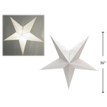 Picture of WHITE - 3D PAPER CUTOUT STAR - 36"