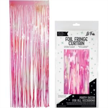 Image de DECOR - FOIL CURTAIN 3'x8' - IRIDESCENT HOT PINK