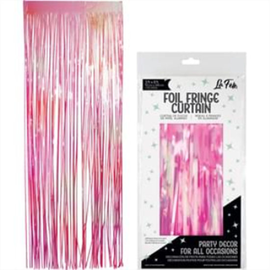 Picture of DECOR - FOIL CURTAIN 3'x8' - IRIDESCENT HOT PINK
