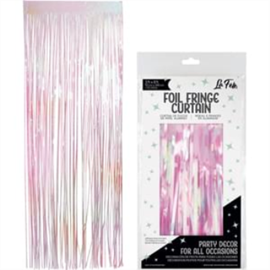 Picture of DECOR - FOIL CURTAIN 3'x8' - IRIDESCENT PINK