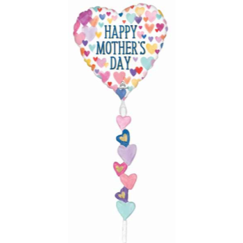 Image de 69'' FOIL - HAPPY MOTHER'S DAY SPRINKLED HEARTS with AIR FOIL NECK