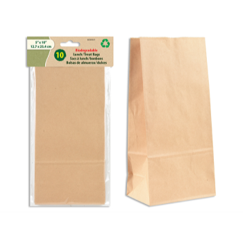 Image de BAGS - 10" x 5" Kraft Lunch / Treat Bags