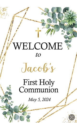 Picture of LAWN YARD SIGN - RELIGIOUS - COMMUNION - PERSONALIZE