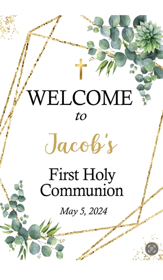 Image sur LAWN YARD SIGN - RELIGIOUS - COMMUNION - PERSONALIZE