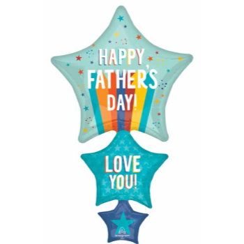 Picture of 42" FOIL - HAPPY FATHER'S DAY PLAYFUL STRIPES SHAPE
