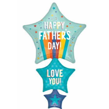 Image de 42" FOIL - HAPPY FATHER'S DAY PLAYFUL STRIPES SHAPE