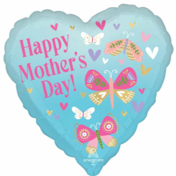 Image de 18" FOIL - HAPPY MOTHER'S DAY BUTTERFLIES HEART