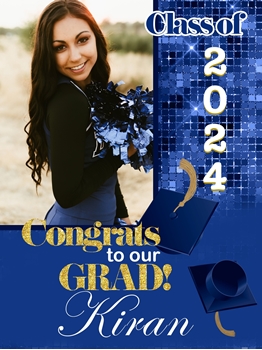 Image de LAWN YARD SIGN - GRAD COLOUR BLUE - ADD A IMAGE