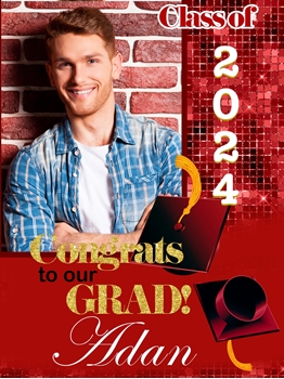 Picture of LAWN YARD SIGN - GRAD COLOUR RED - ADD A IMAGE