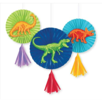 Picture of Dino Dig - Hanging Paper Fans