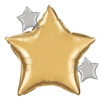 Image de 24" FOIL - Starry Night Star Shaped Metallic Balloon
