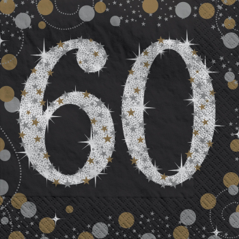 Image de 60TH - SPARKLING "NUMBER ONLY" BEVERAGE NAPKIN