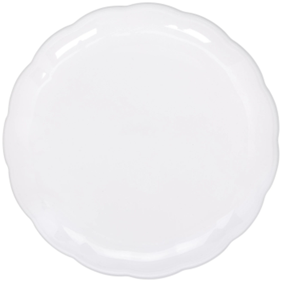 Image sur 12" Round Scallop Tray, Recyclable - White