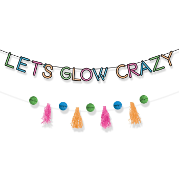 Image de Let's Glow Crazy Jumbo Happy Birthday Banner Kit