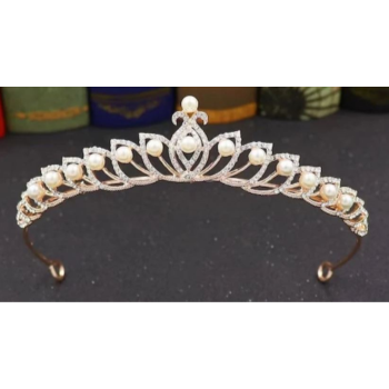 Image de CROWN - STRING OF PEARLS TIARA - Rose GOLD