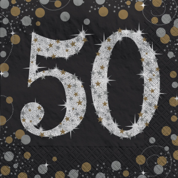 Image de 50TH - SPARKLING "NUMBER ONLY" LUNCHEON NAPKIN