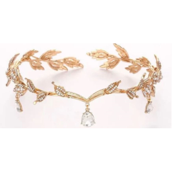 Image de CROWN - ROSE GOLD THIN TIARA - DANGLING GEM