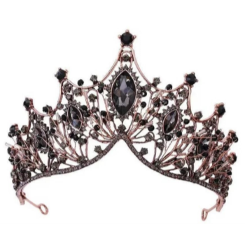 Image de CROWN - ROSE GOLD AND BLACK - POINTED GEM TIARA