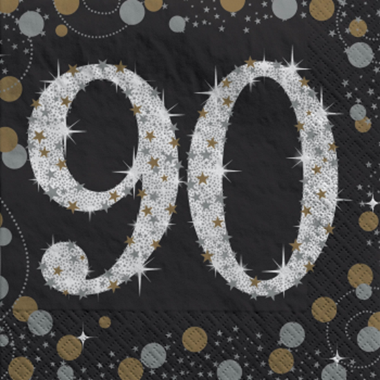 Image sur 90TH - SPARKLING "NUMBER ONLY" BEVERAGE NAPKIN