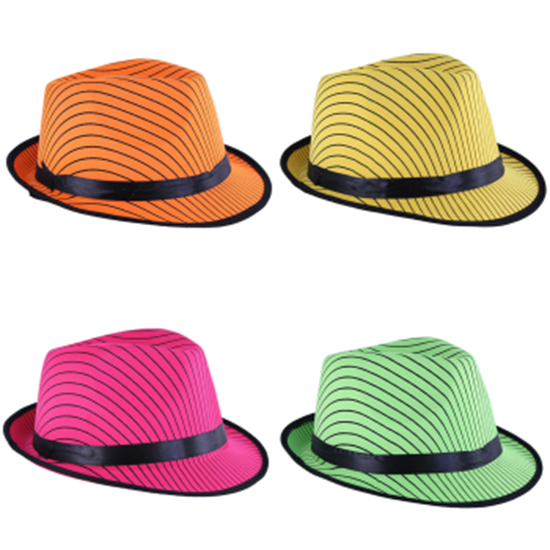 Image sur WEARABLES - NEON STRIPE FEDORA  - ASSORTED COLOURS