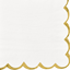 Picture of TABLEWARE - Beverage Napkin Scalloped Edge w/Hot Stamp - White