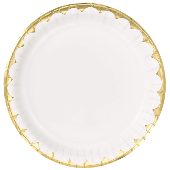 Image de TABLEWARE - 10" Metallic Paper Plate - White
