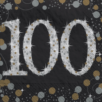 Image de 100TH - SPARKLING "NUMBER ONLY" BEVERAGE NAPKIN