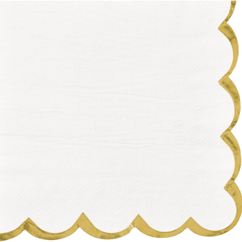 Image de TABLEWARE - Luncheon Napkin Scalloped Edge w/Hot Stamp - White