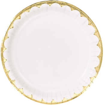 Image de TABLEWARE - 6 3/4" Metallic Paper Plate - White