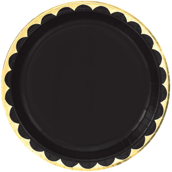 Image de TABLEWARE - 6 3/4" Metallic Paper Plate - Black