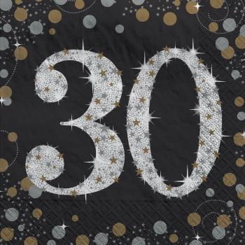 Image de 30TH - SPARKLING "NUMBER ONLY" LUNCHEON NAPKIN