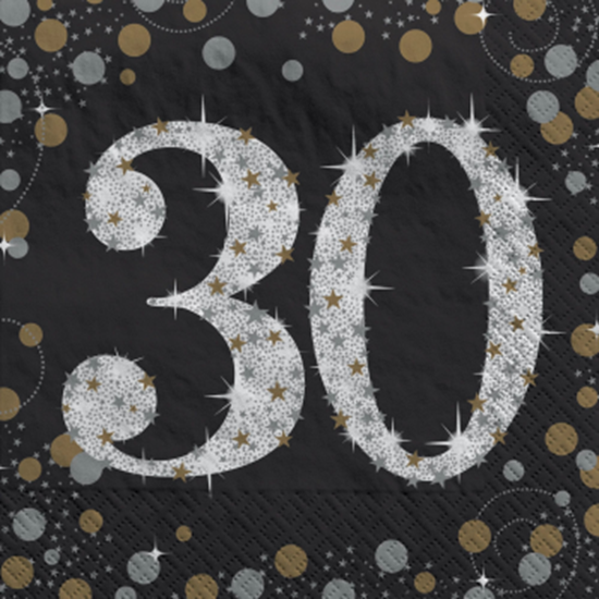 Image sur 30TH - SPARKLING "NUMBER ONLY" LUNCHEON NAPKIN
