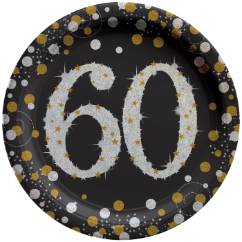 Image de 60th SPARKLING "NUMBER ONLY" - 9" PRISMATIC PLATE         