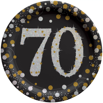 Image de 70th SPARKLING "NUMBER ONLY" - 9" PRISMATIC PLATE         
