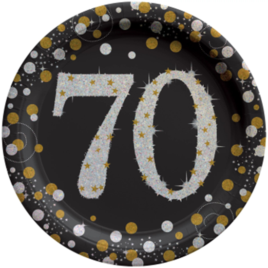 Image sur 70th SPARKLING "NUMBER ONLY" - 9" PRISMATIC PLATE         