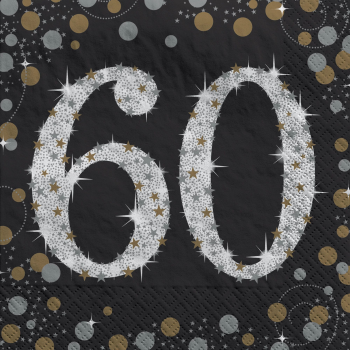 Image de 60TH - SPARKLING "NUMBER ONLY" LUNCHEON NAPKIN