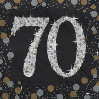 Image de 70TH - SPARKLING "NUMBER ONLY" BEVERAGE NAPKIN