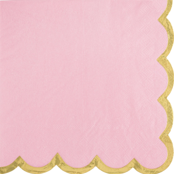 Image de TABLEWARE - Luncheon Napkin Scalloped Edge w/Hot Stamp - Rose
