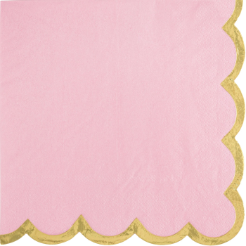 Image de TABLEWARE - Beverage Napkin Scalloped Edge w/Hot Stamp - Rose
