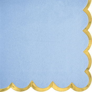 Image de TABLEWARE - Luncheon Napkin Scalloped Edge w/Hot Stamp - Ice Blue