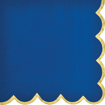 Image de TABLEWARE - Luncheon Napkin Scalloped Edge w/Hot Stamp - Bright Blue